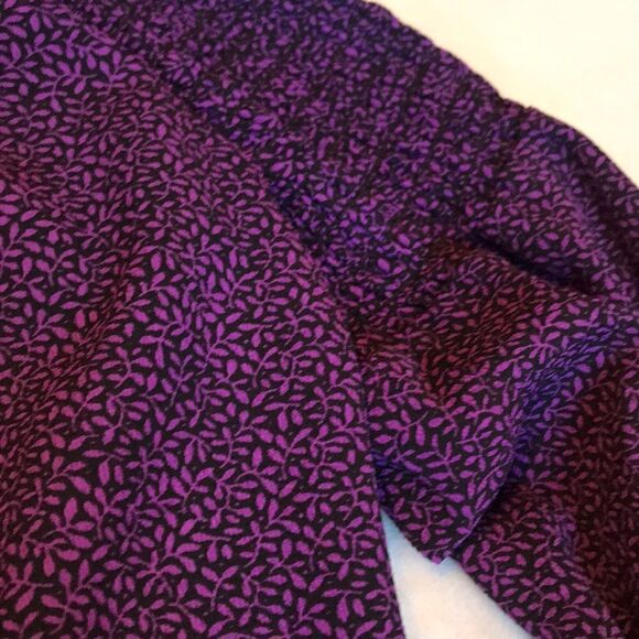 Michael Kors Purple & Black Gathered Bodice Blouse - Picture 12 of 15